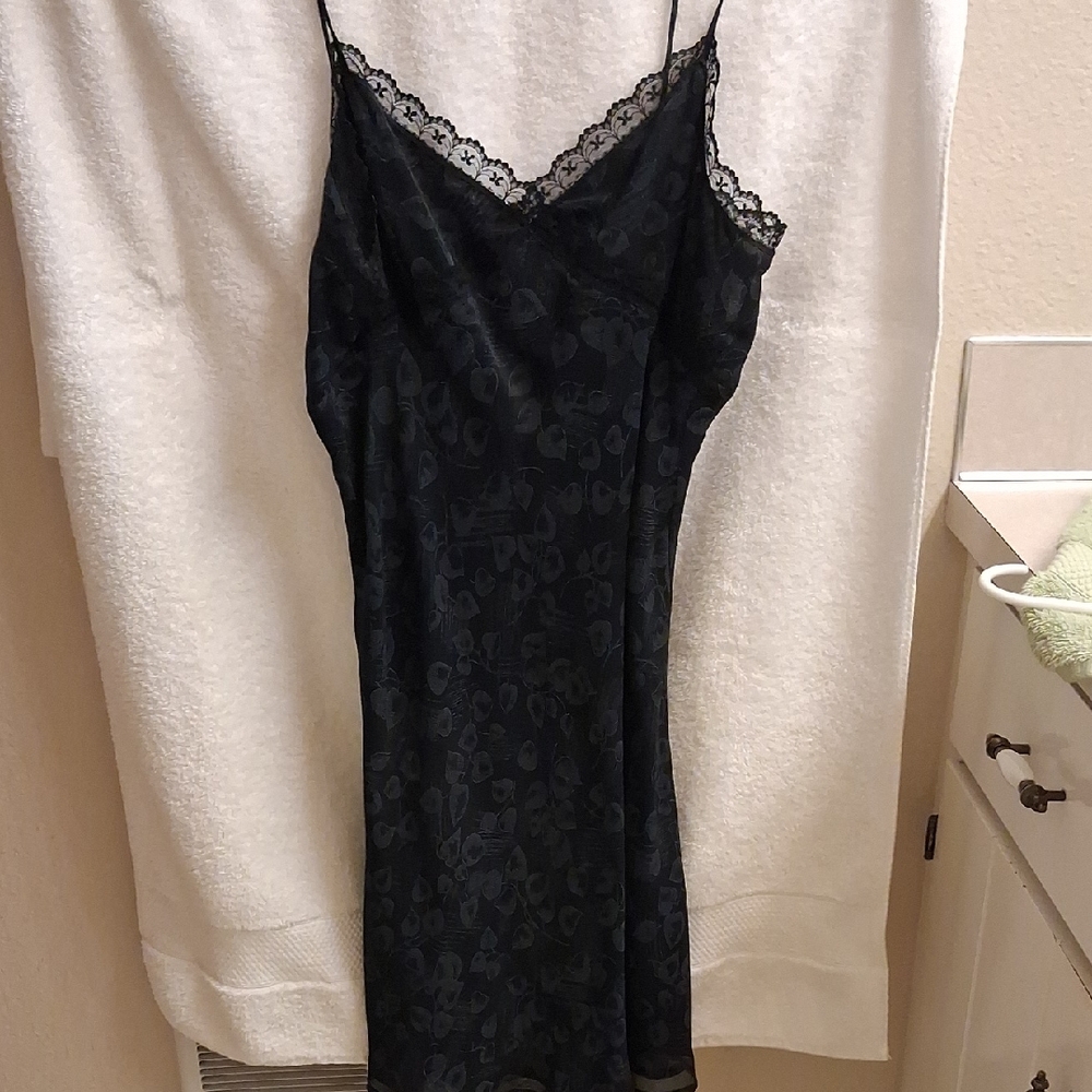 Rampage Black Floral Lace Chemise